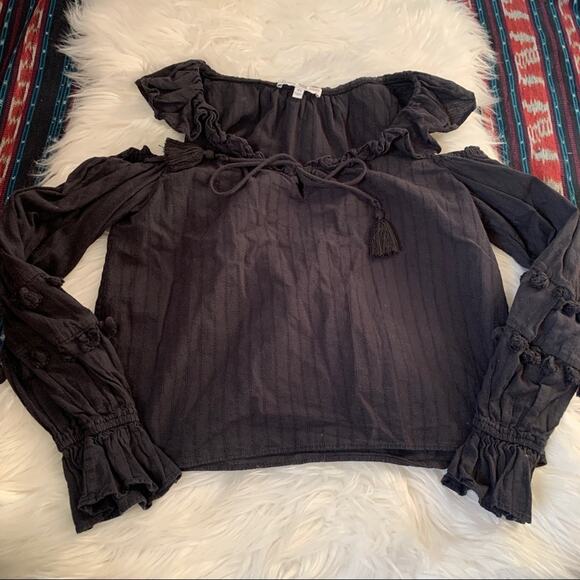 Rebecca Minkoff Cold Shoulder Pippa ruffle Blouse - Picture 4 of 8